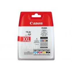 Pack de 12 encres compatibles Canon PGI-580XXL CLI-581XXL Noir, Jaune,  Cyan, Magenta