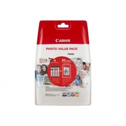 Canon CLI-581 C/M/Y/BK Photo Value Pack - pack de 4 - noir, jaune, cyan, magenta réservoir d'encre/kit papiers d'origine