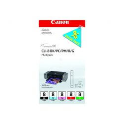 Canon CLI Value Pack 8 Multipack - noir, cyan, magenta, rouge, vert réservoir d'encre d'origine