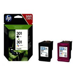 HP 301 - pack de 2 cartouches noir et tricolore 165 pages d'origine