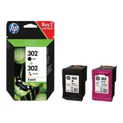 HP 302 - pack de 2 cartouche d'encre noir et tricolor 165 pages d'origine