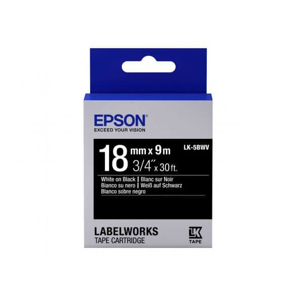Epson LabelWorks LK-5BWV - bande d'étiquettes - 1 rouleau(x) - Rouleau (1,8 cm x 9 m)