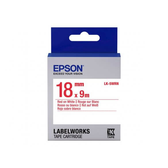 Epson LabelWorks LK-5WRN - bande d'étiquettes - 1 rouleau(x) - Rouleau (1,8 cm x 9 m)