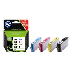 HP 364 - pack de 4 - noir, jaune, cyan, magenta cartouche d'encre d'origine