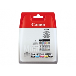 Canon PGI-580 PGBK/CLI-581 CMYBK Multipack - pack de 5 - noir, jaune, cyan, magenta réservoir d'encre d'origine