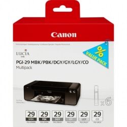 Canon PGI-29 MBK/PBK/DGY/GY/LGY/CO Multi Pack de 6 cartouches d'origine