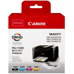 Canon PGI-1500 BK/C/M/Y Multipack - pack de 4 - noir, jaune, cyan, magenta - originale - réservoir d'encre