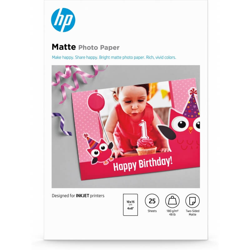 HP - Papier photo adhésif - 5 x 7,6 cm - 290 g/m²- 50 feuilles Pas Cher