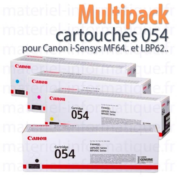 Multipack toner d'origine 4 couleurs 054 pour Canon MF645, MF643, MF641, LBP621, LBP623