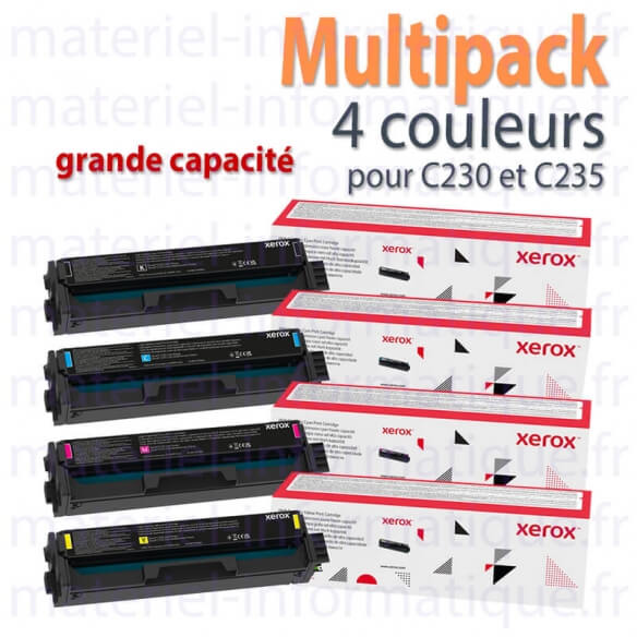 MultiPack 4 couleurs grande capacité d'origine Xerox pour C230 et C235