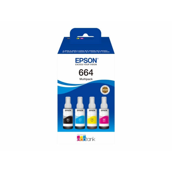 Epson EcoTank 664 - pack de 4 - noir, jaune, cyan, magenta - original - recharge d'encre
