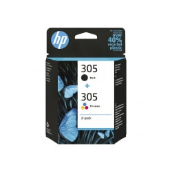 HP 305 - pack de 2 - noir, couleur (cyan, magenta, jaune) - original - cartouche d'encre