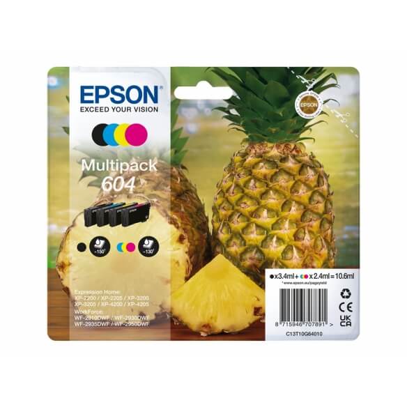 Epson 604 Multipack - pack de 4 - noir, jaune, cyan, magenta - original - cartouche d'encre