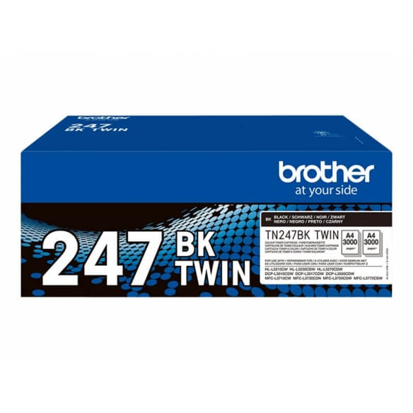 Brother TN247BK TWIN - pack de 2 - à rendement élevé - noir - original - cartouche de toner