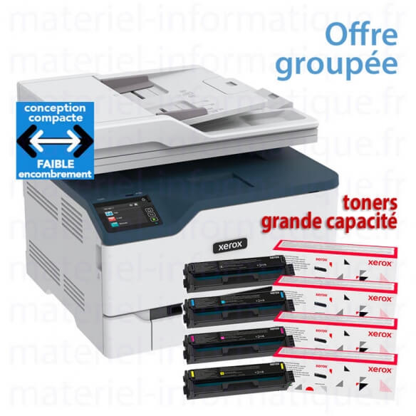 Offre groupée : imprimante multifonction wifi couleur Xerox C235 DNI + 1 jeu de consommable Xerox (grande capacité)