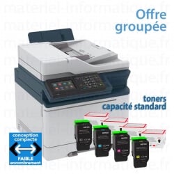 Offre groupée : imprimante multifonctions wifi couleur compacte Xerox C315 DNI + 1 jeu de consommable d\'origine Xerox (standard)