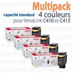 Multipack 4 couleurs capacité standard Xerox d'origine pour C410 et C415