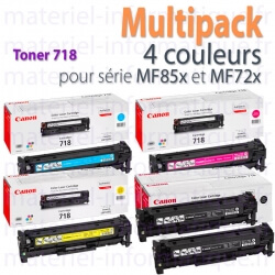 Canon Multipack 4 couleurs toner 718 d'origine pour serie MF85x et MF72x