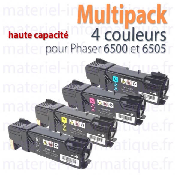 MultiPack 4 couleurs haute capacité Xerox pour Phaser 6500 et 6505 d'origine