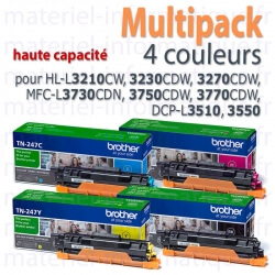 Multipack 4 couleurs capacité standard Brother TN247 d'origine