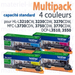 Multipack 4 couleurs capacité standard Brother TN243 d'origine