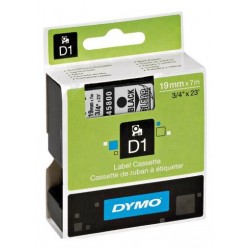 DYMO 45800 Ruban D1 Standard Noir sur Transparent 19mm x 7m