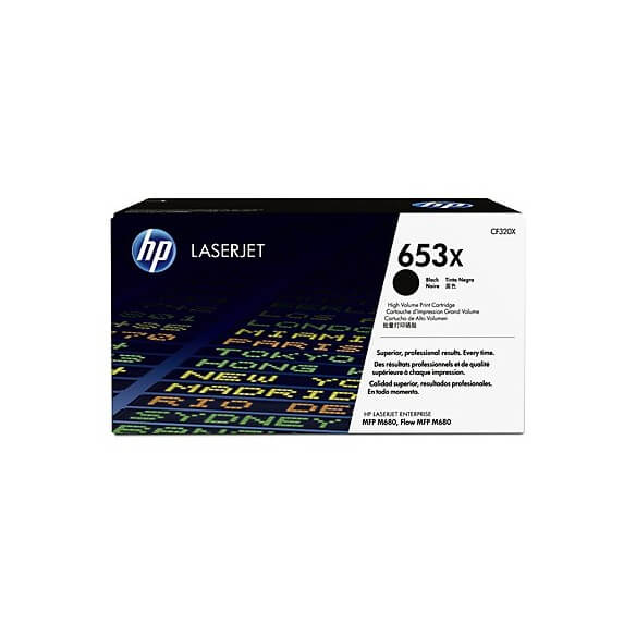 HP 653X cartouche de toner noir 21 000 pages pour la serie Color LaserJet Enterprise Flow M680z - 1