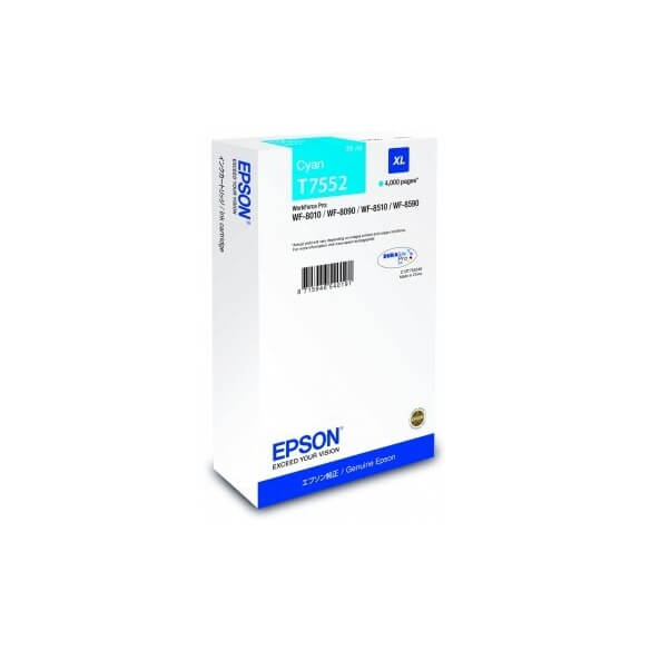 Epson T7552 C cartouche d'encre cyan de 4000 pages d'origine