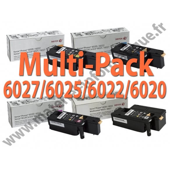 Multipack 4 couleurs Xerox pour WorkCentre 6027/6025 et Phaser 6020/6022 toner d'origine