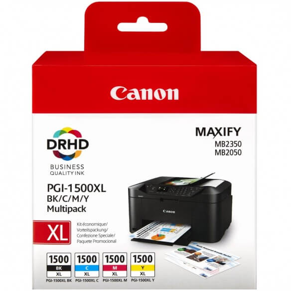 Canon PGI-1500XL C/M/Y/BK Multipack À rendement élevé noir, jaune, cyan, magenta - 1