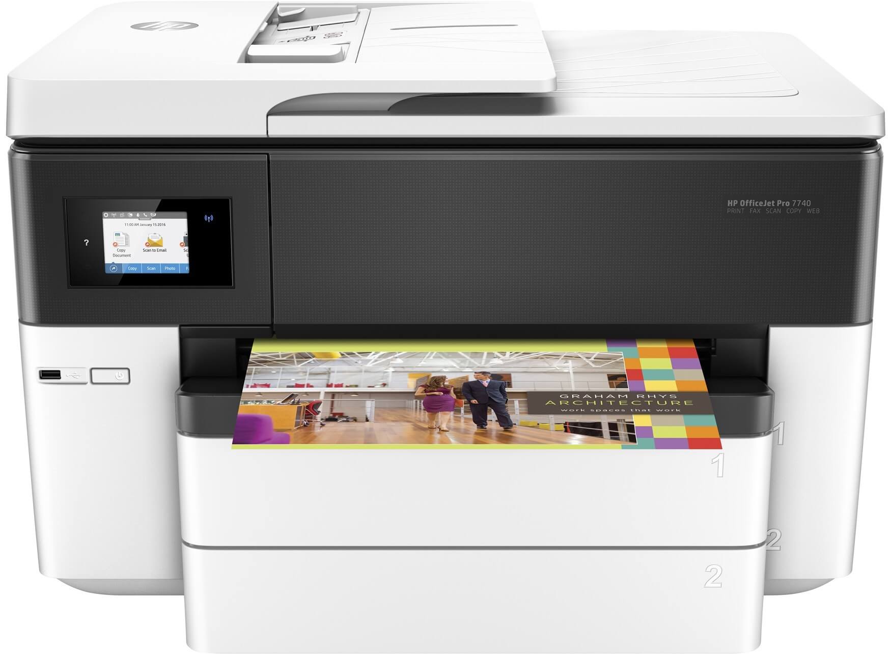 HP Officejet Pro 7740 All-in-One Imprimante multifonctions couleur jet d' encre A3+