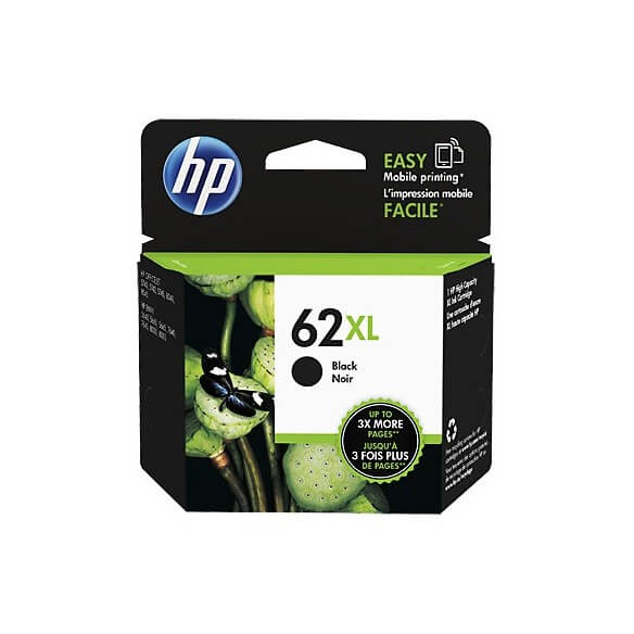 HP 62XL cartouche d'encre noir a rendement éleve pour Envy 55XX, 56XX, 76XX, Officejet 200, 250, 57XX, 8040 - 1