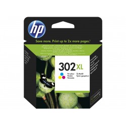 HP 302XL cartouche d'encre tricolore a rendement élevé pour Deskjet 1010, 2130, 36XX, Envy 45XX, Officejet 38XX, 46XX - 1