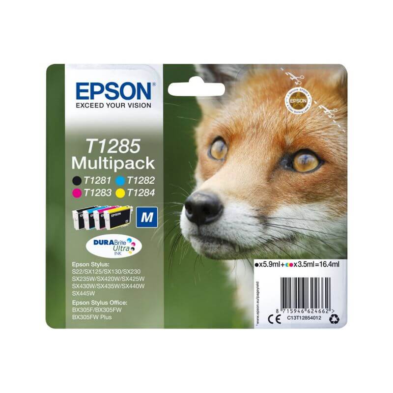 Epson T1285 Multipack - pack de 4 - noir, jaune, cyan, magenta - originale  - cartouche d'encre (alternative pour : Epson T1285)