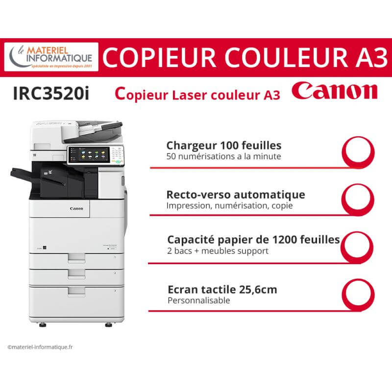 Copieur laser couleur A3 Canon Image Runner C3520i