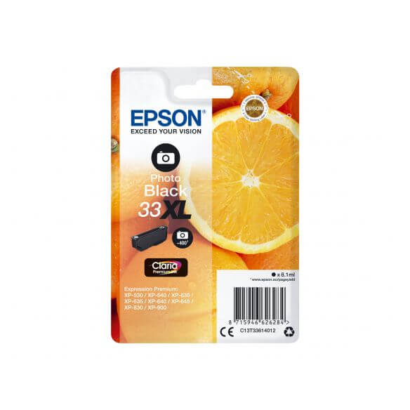 Epson 33XL - XL - photo noire cartouche d'encre d'origine