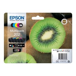 Epson Multipack 202 - pack de 5 - noir, jaune, cyan, magenta, photo noire cartouche d'encre d'origine