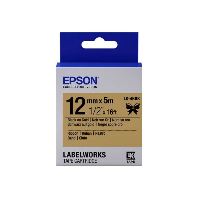 Epson LabelWorks LK-4KBK - bande d'étiquettes - 1 rouleau(x) - Rouleau (1,2  cm x 5